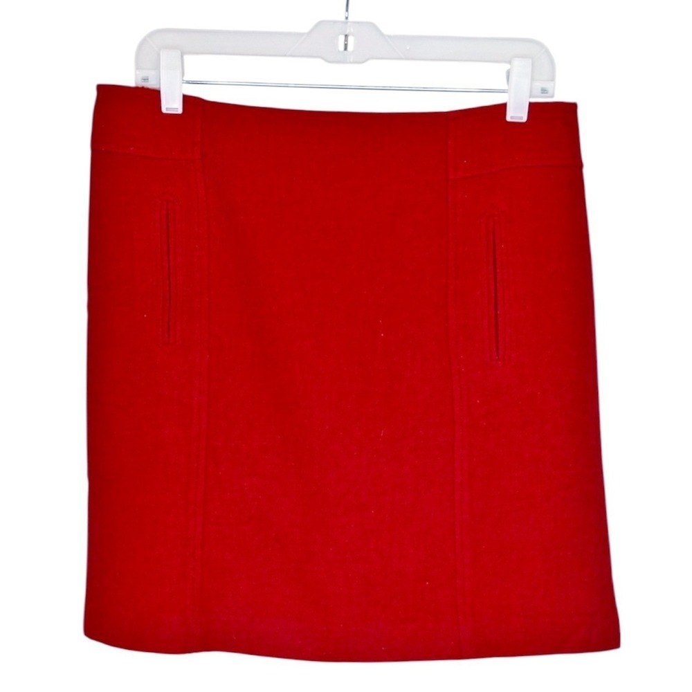 Talbots Wool Blend Mini Skirt 12P Petite Red A-Line Preppy Classic Old Money - Picture 2 of 8